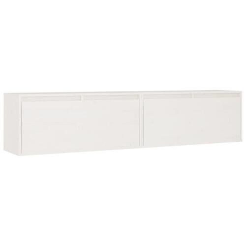 Vægskabe 2 stk. 80x30x35 cm massivt fyrretræ hvid