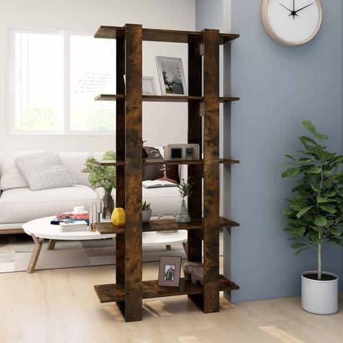 Bogreol/rumdeler 80x30x160 cm konstrueret træ røget egetræ