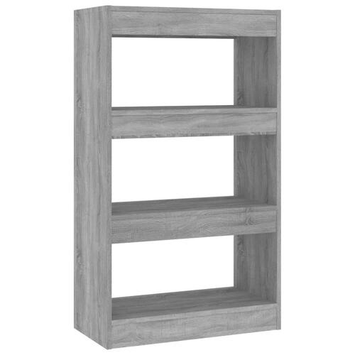 Bogreol/rumdeler 60x30x103 cm konstrueret træ grå sonoma-eg