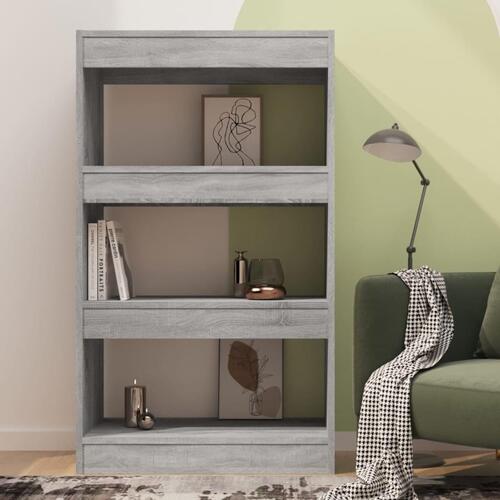 Bogreol/rumdeler 60x30x103 cm konstrueret træ grå sonoma-eg