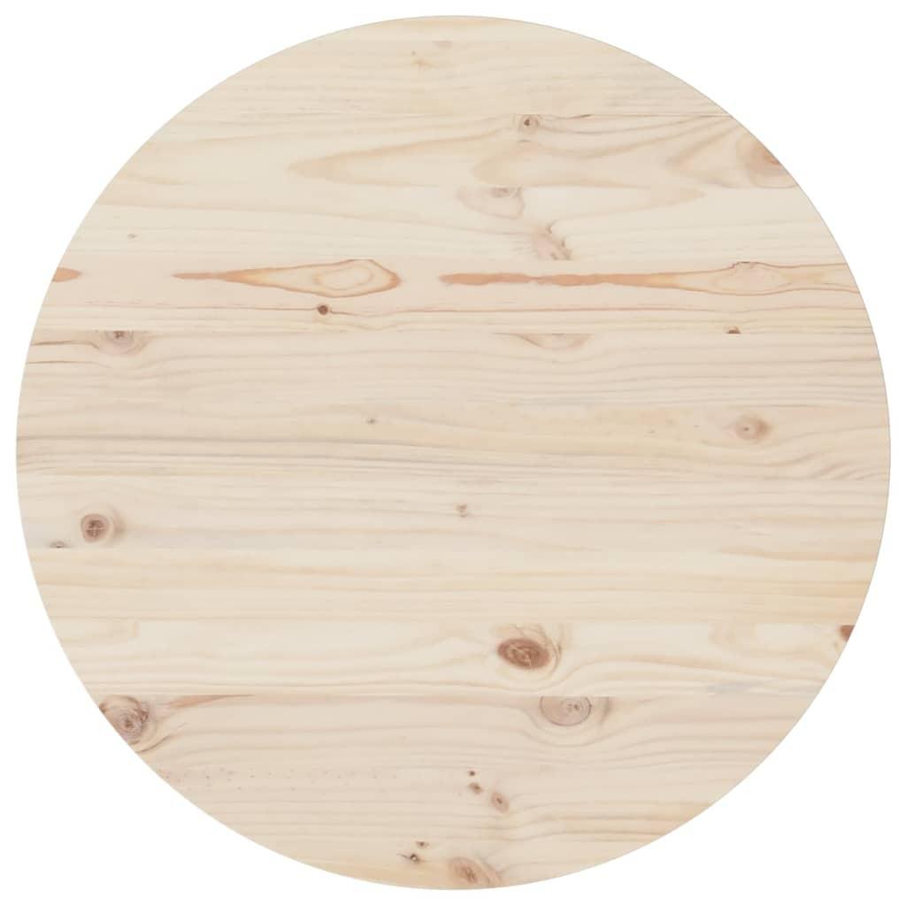 Bordplade Ø80x2,5 cm massivt fyrretræ