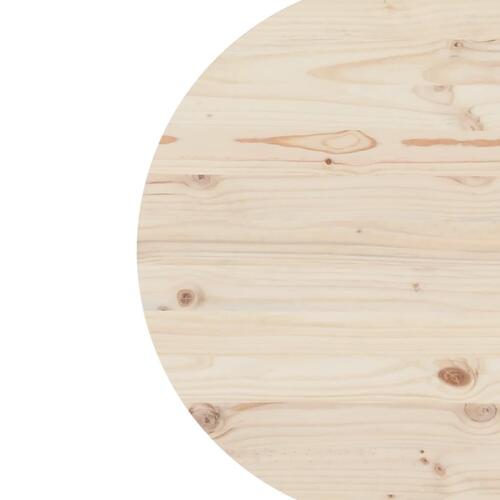 Bordplade Ø80x2,5 cm massivt fyrretræ