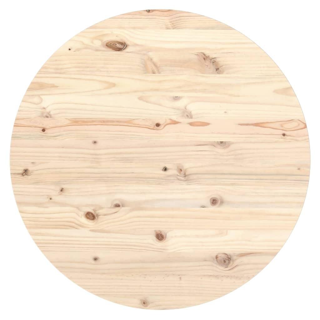 Bordplade Ø90x2,5 cm massivt fyrretræ