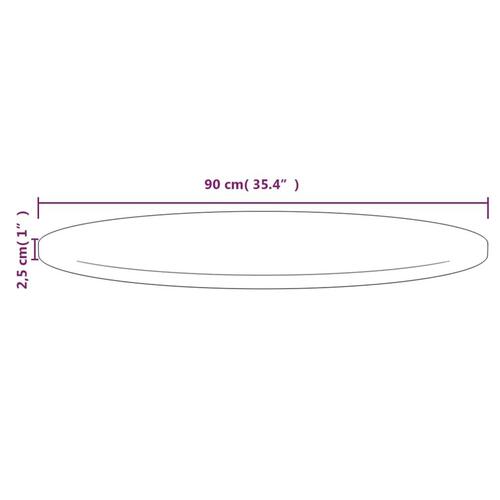 Bordplade Ø90x2,5 cm massivt fyrretræ