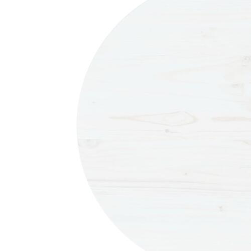 Bordplade Ø70x2,5 cm massivt fyrretræ hvid
