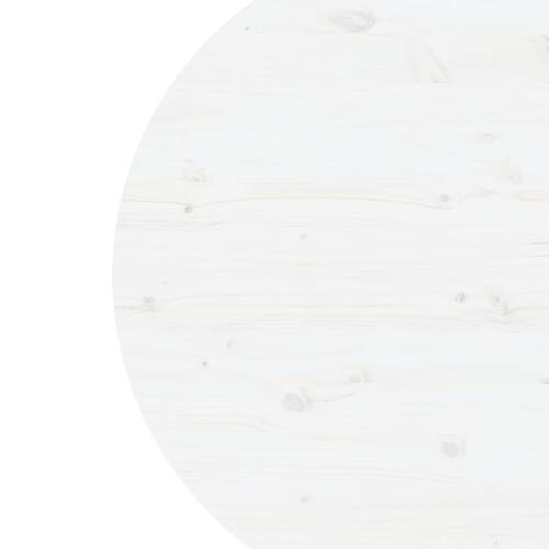 Bordplade Ø90x2,5 cm massivt fyrretræ hvid