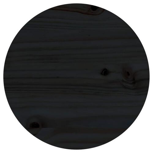 Bordplade sort Ø30x2,5 cm massivt fyrretræ