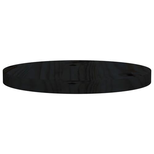 Bordplade sort Ø30x2,5 cm massivt fyrretræ