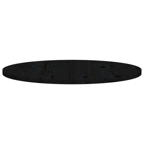 Bordplade Ø80x2,5 cm massivt fyrretræ sort