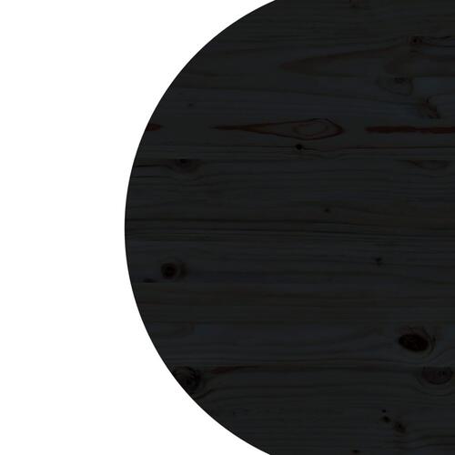 Bordplade Ø80x2,5 cm massivt fyrretræ sort