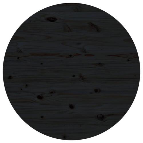 Bordplade Ø90x2,5 cm massivt fyrretræ sort