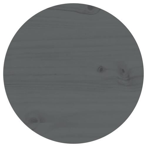Bordplade grå Ø30x2,5 cm massivt fyrretræ