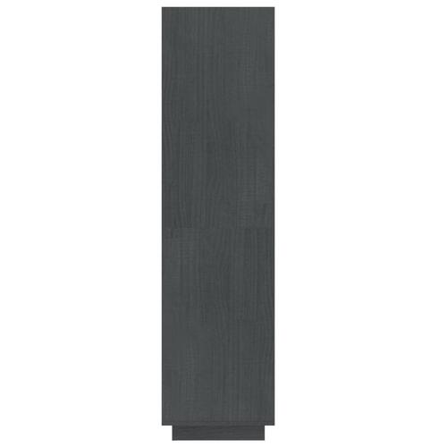 Bogreol/rumdeler 60x35x135 cm massivt fyrretræ grå