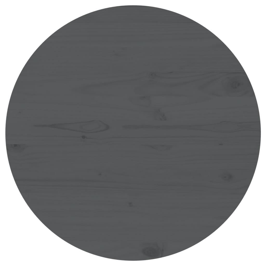 Bordplade grå Ø70x2,5 cm massivt fyrretræ