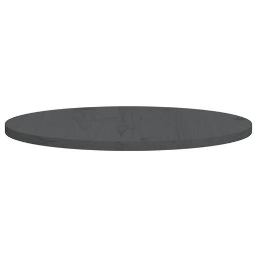 Bordplade grå Ø70x2,5 cm massivt fyrretræ