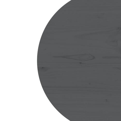 Bordplade grå Ø70x2,5 cm massivt fyrretræ