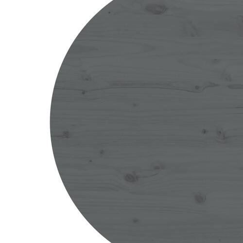 Bordplade grå Ø90x2,5 cm massivt fyrretræ