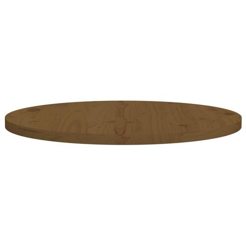 Bordplade brun Ø60x2,5 cm massivt fyrretræ