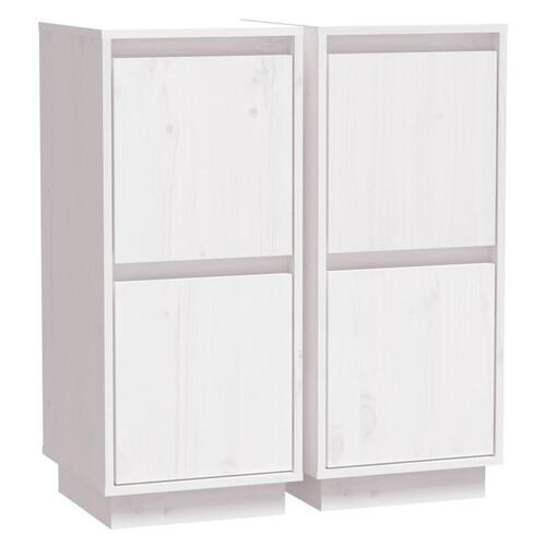 Skænke 2 stk. 31,5x34x75 cm massivt fyrretræ hvid
