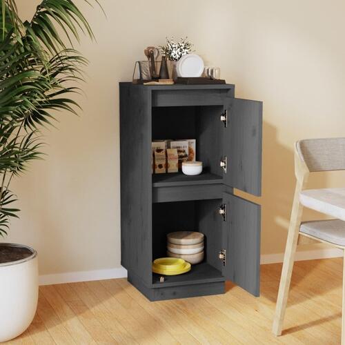 Skænk 31,5x34x75 cm massivt fyrretræ grå