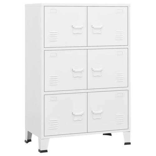 Industrielt opbevaringsskab 75x40x115 cm stål hvid