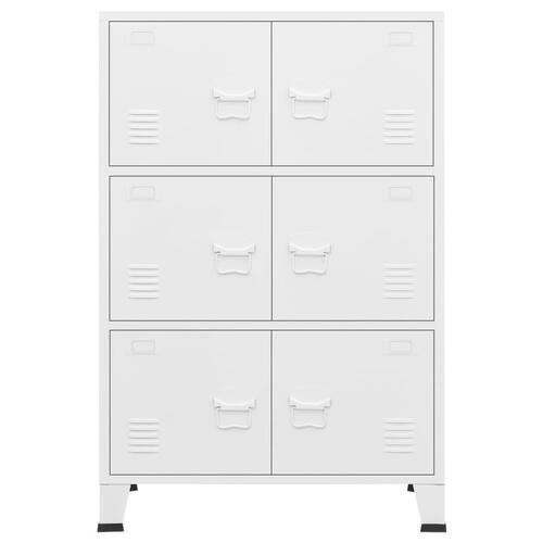 Industrielt opbevaringsskab 75x40x115 cm stål hvid
