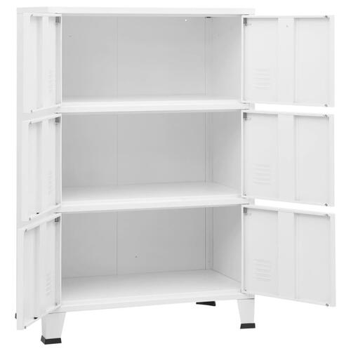 Industrielt opbevaringsskab 75x40x115 cm stål hvid