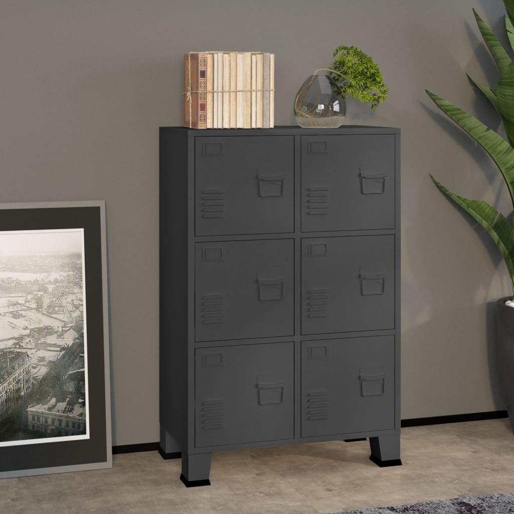 Industrielt opbevaringsskab 75x40x115 cm metal antracitgrå