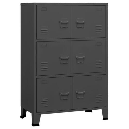 Industrielt opbevaringsskab 75x40x115 cm metal antracitgrå