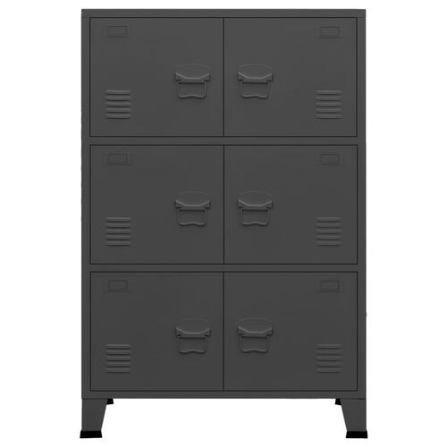 Industrielt opbevaringsskab 75x40x115 cm metal antracitgrå
