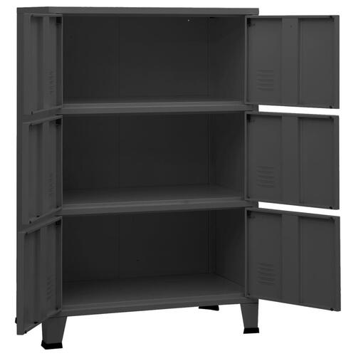 Industrielt opbevaringsskab 75x40x115 cm metal antracitgrå
