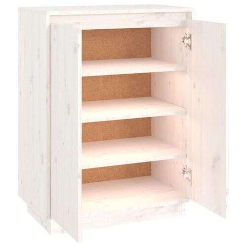 Skoreol 60x35x80 cm massivt fyrretræ hvid