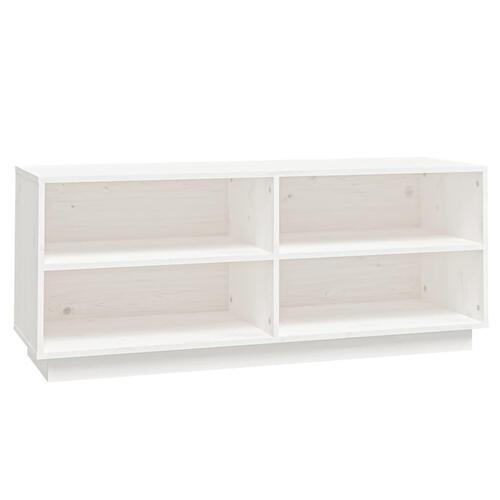 Skoreol 110x34x45 cm massivt fyrretræ hvid
