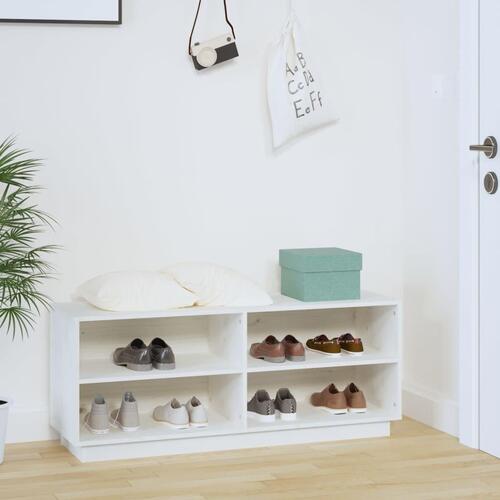 Skoreol 110x34x45 cm massivt fyrretræ hvid