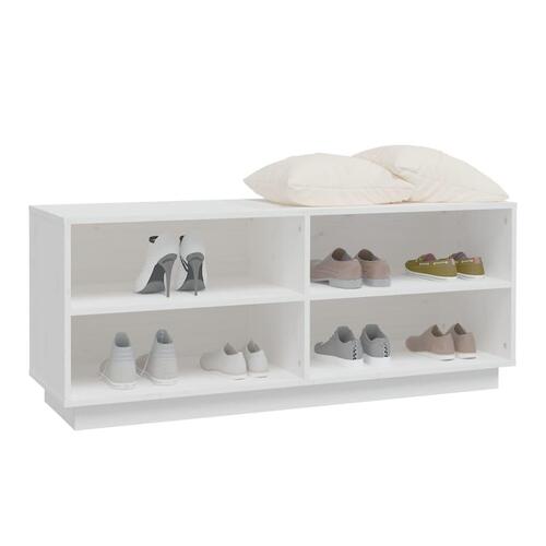 Skoreol 110x34x45 cm massivt fyrretræ hvid