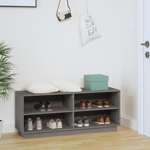Skoreol 110x34x45 cm massivt fyrretræ grå
