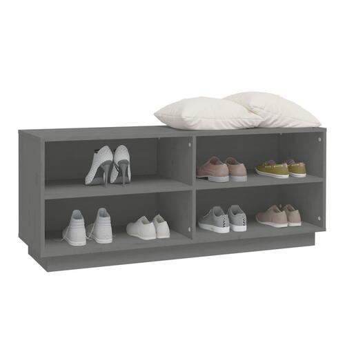 Skoreol 110x34x45 cm massivt fyrretræ grå