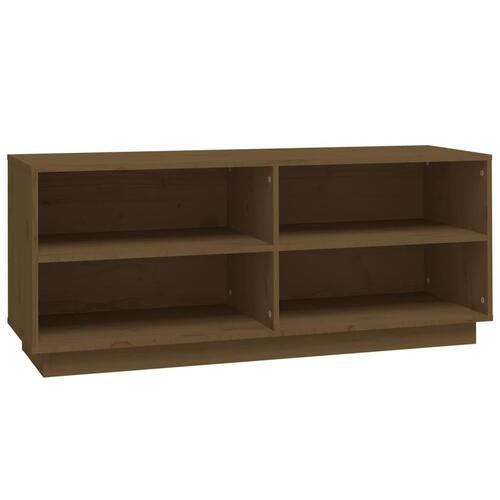 Skoreol 110x34x45 cm massivt fyrretræ gyldenbrun