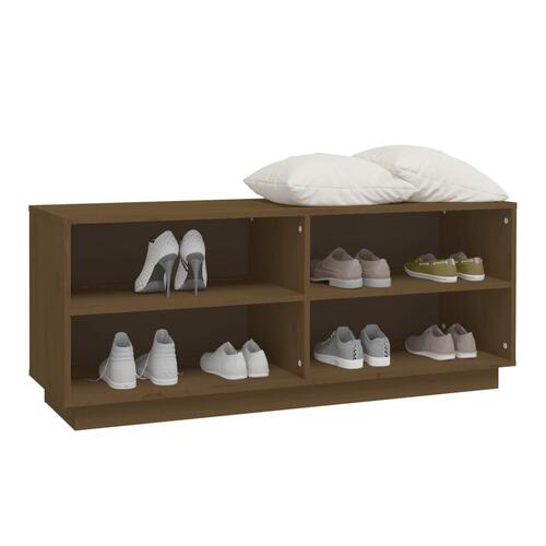 Skoreol 110x34x45 cm massivt fyrretræ gyldenbrun