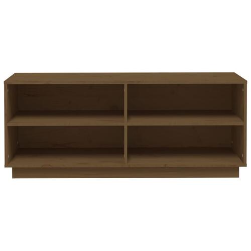 Skoreol 110x34x45 cm massivt fyrretræ gyldenbrun