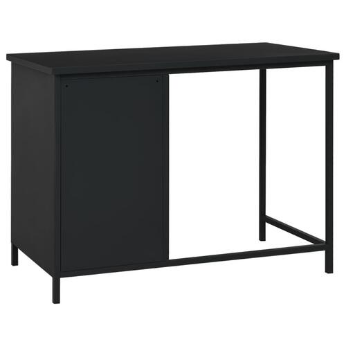 Industrielt skrivebord med skuffer 105x52x75 cm stål sort