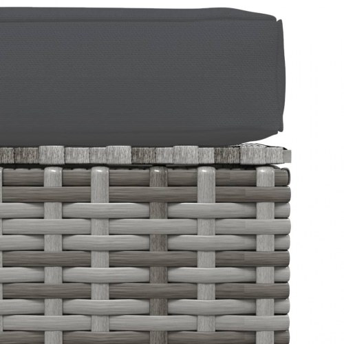 Fodskammel til haven med hynde 70 × 70 × 30 cm - polyrattan, grå