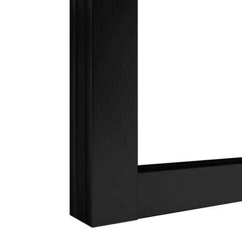 Skydedør 90x205 cm sikkerhedsglas og aluminium sort
