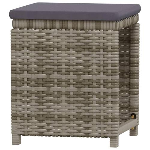 Loungesæt til haven 7 dele med hynder polyrattan grå