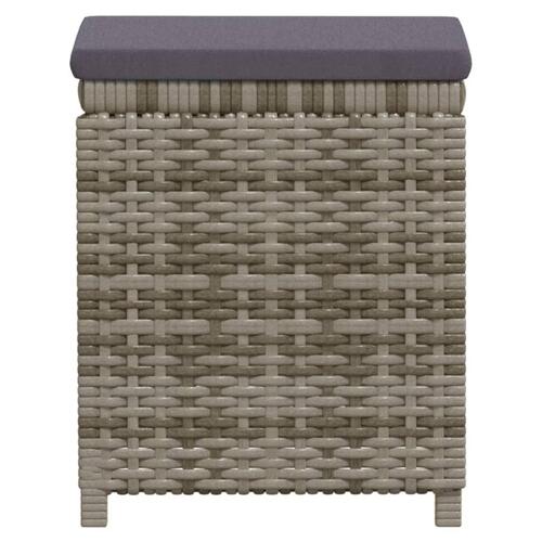Loungesæt til haven 7 dele med hynder polyrattan grå
