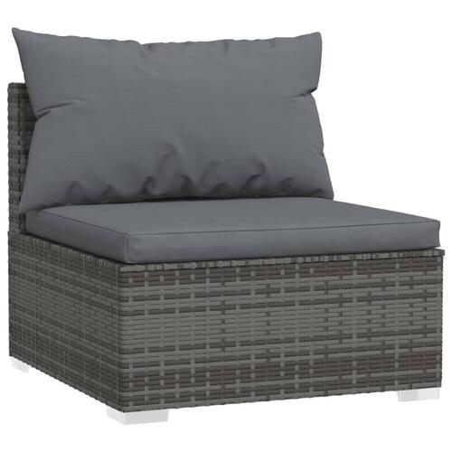 Midtersæde til havesofa med hynder polyrattan grå