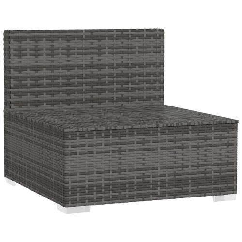 Midtersæde til havesofa med hynder polyrattan grå