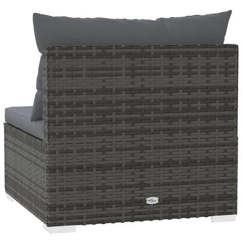 Midtersæde til havesofa med hynder polyrattan grå