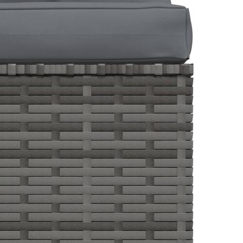 Midtersæde til havesofa med hynder polyrattan grå