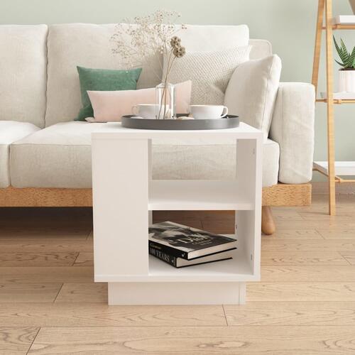 Sofabord 40x40x43 cm konstrueret træ hvid